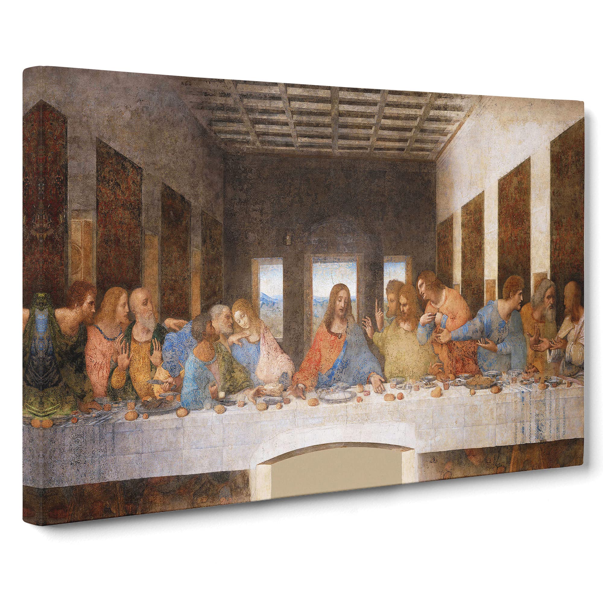 Leonardo Da Vinci The Last Supper Canvas Print | Gallery Wrapped 30mm Frame Wall Art | 20x14 inches | Ready to Hang | Classic Picture | Living Room Bedroom Lounge Office