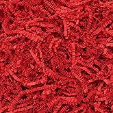 ROSYJUNE 1LB Crinkle Cut Paper Shred Filler, Red Shredded Paper for Gift Baskets Boxes Filling, Birthday Wedding Valentines Day Decoration