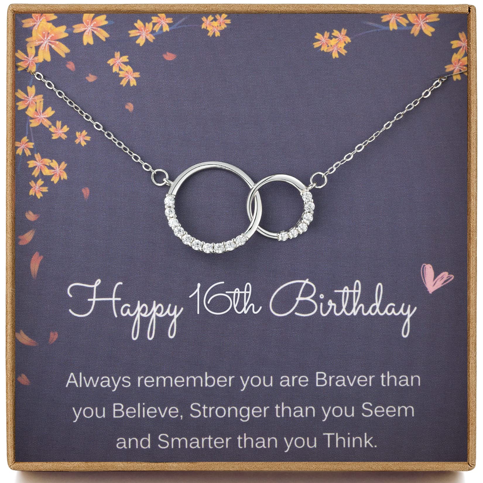 MADAOGO 16th Birthday Gifts for Girls, 925 Sterling Silver Infinity Necklace with 16 Cubic Zirconia Stones, Jewellery for 16-Year-Old Girl