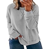 ForHailey Women's Plus Size Casual Crew Neck Sweatshirt Loose Soft Long Sleeve Pullover Tops XL-6XL