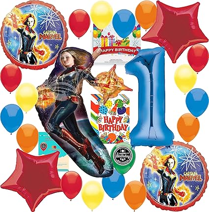 Amazon Com Captain Marvel Party Supplies 1st Birthday Balloon