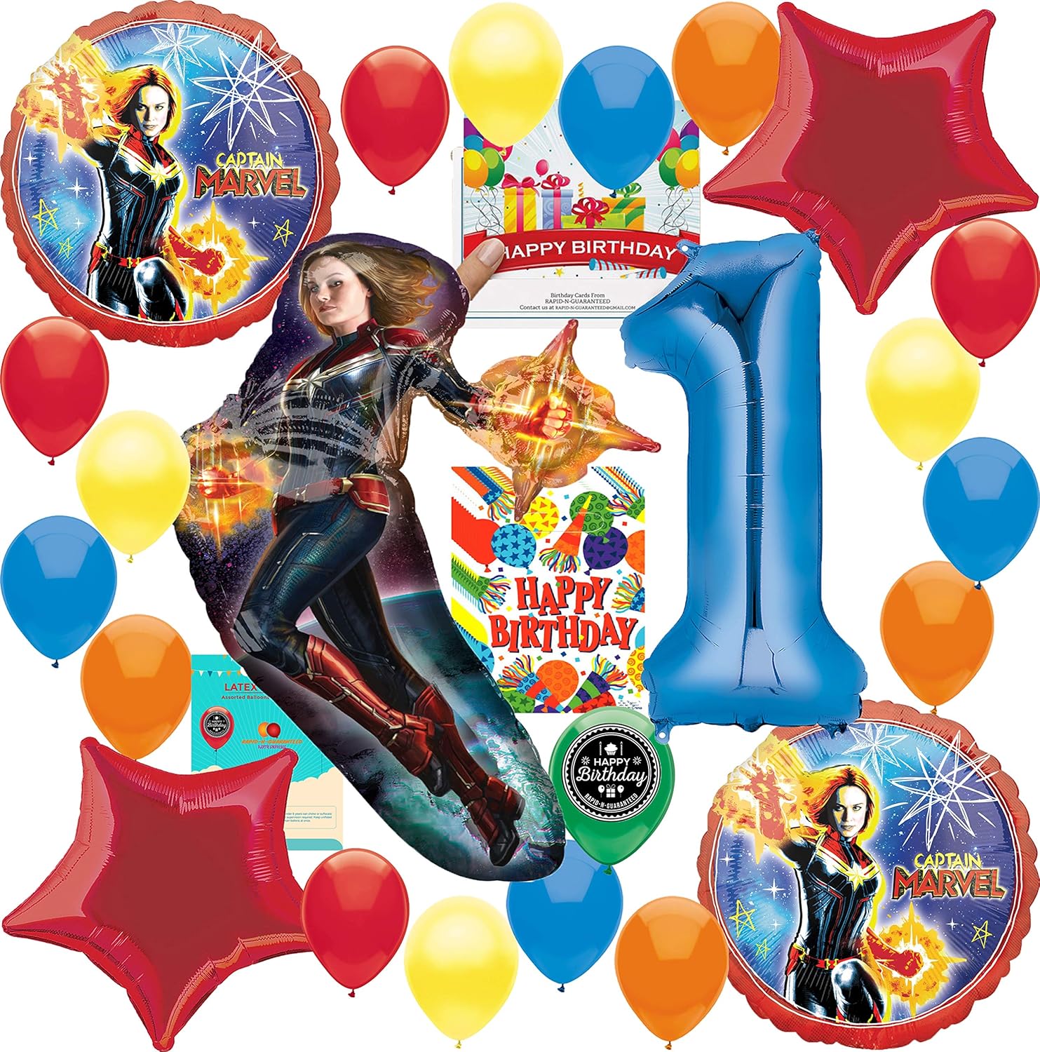 特別訳あり特価 B07pmfr622 誕生日カードと8つのお菓子バッグ付き バルーンデコレーションバンドル 1歳の誕生日 パーティー用品 マーベル キャプテン 風船バルーン Vk Gazeta Test2 Dvinaland Ru
