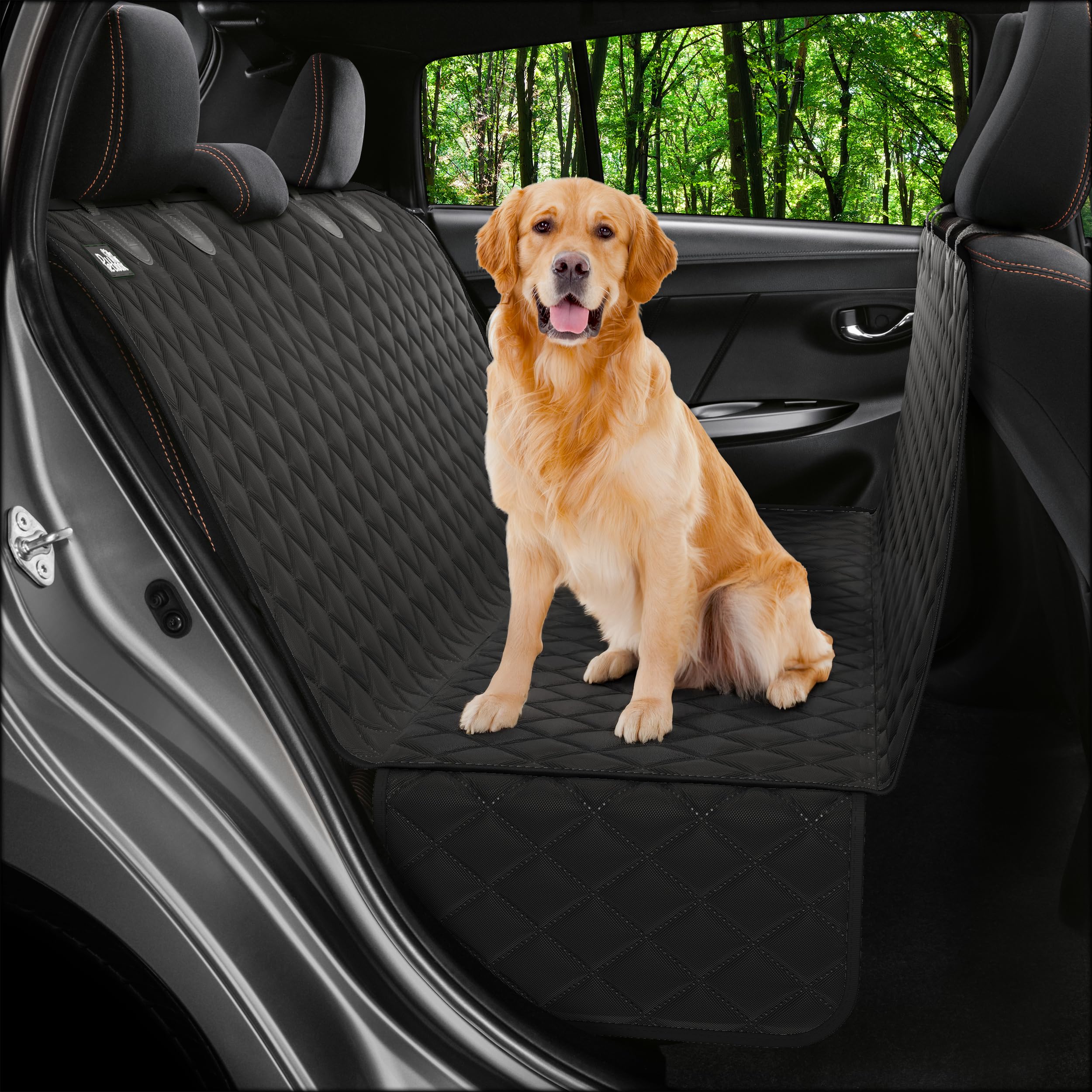 Photo 1 of Petloox Dog Car Seat Cover for Back Seat, Waterproof Hammock for Car, SUV & Truck, Non-Slip Backseat Cover for Dogs, Heavy-Duty Dog Hammock Style Seat Protector Pets, Easy to Install & Clean