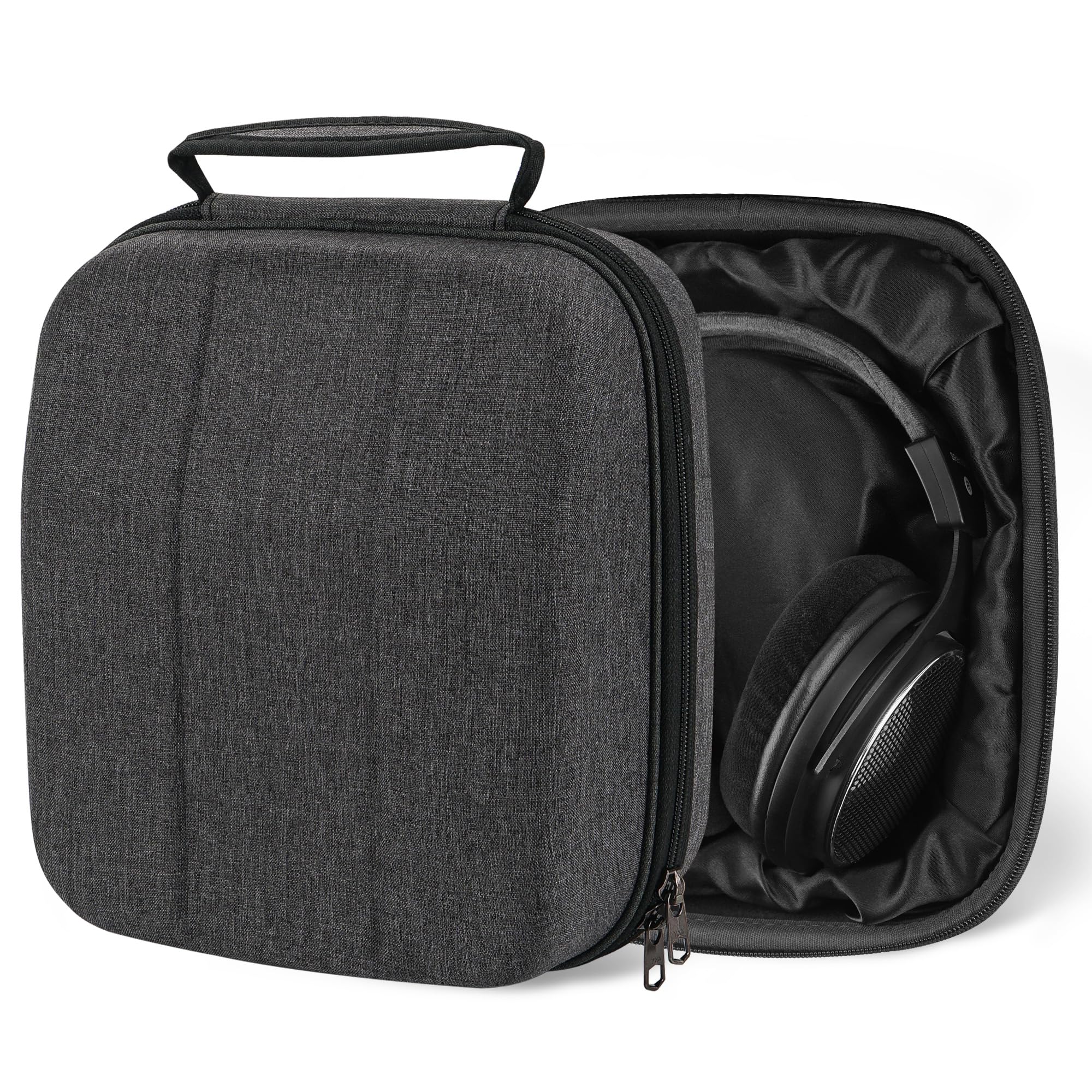 Geekria Shield Case for Large-Sized Over-Ear Headphones, Replacement Protective Hard Shell Travel Carrying Bag, Compatible with Corsair HS70 PRO, Virtuoso Pro, AKG K271 MKII Case (Dark Grey)