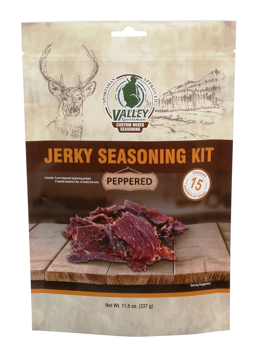 Valley Sportsman Jerky Seasoning Kit, Peppered, 16.8 Ounce Grocery & Gourmet Food