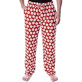 DC Comics Men's The Flash Lightning Bolt Allover Toss Print Loungewear Pajama Pants