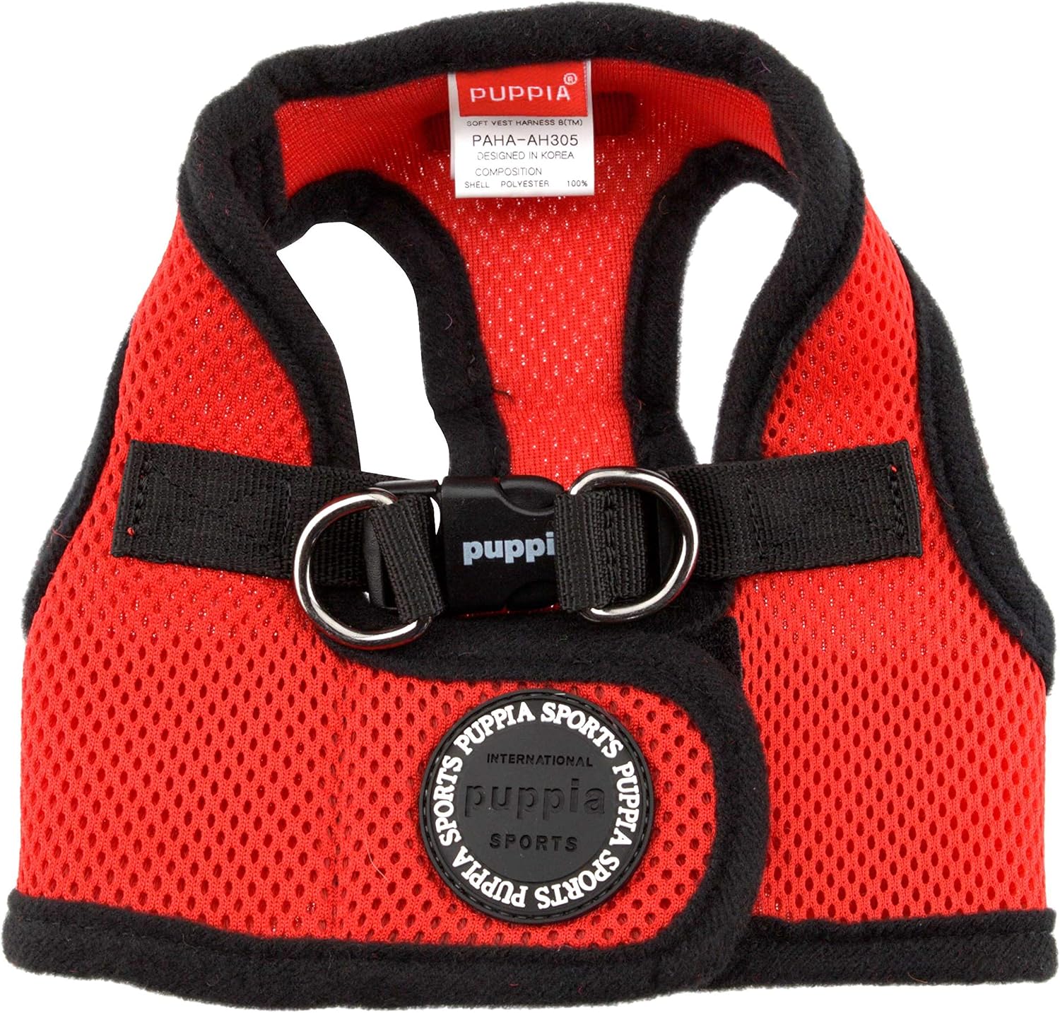 Puppia Soft Vest Harness, M, Red