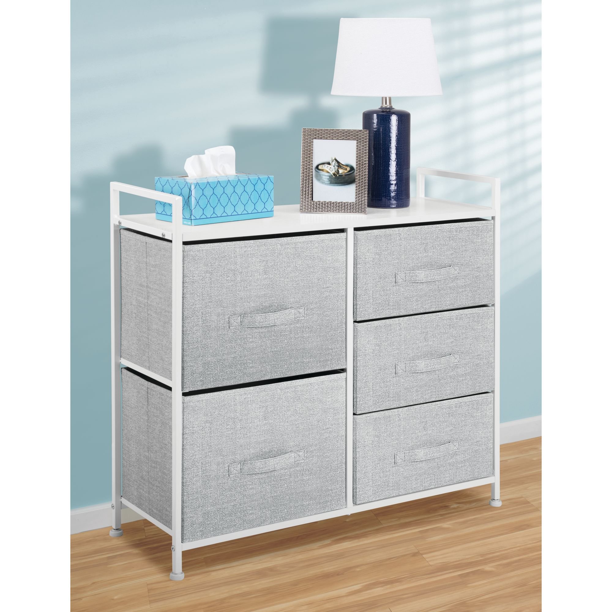 InterDesign 05453 Aldo Fabric 5Drawer Tall Dresser and Storage