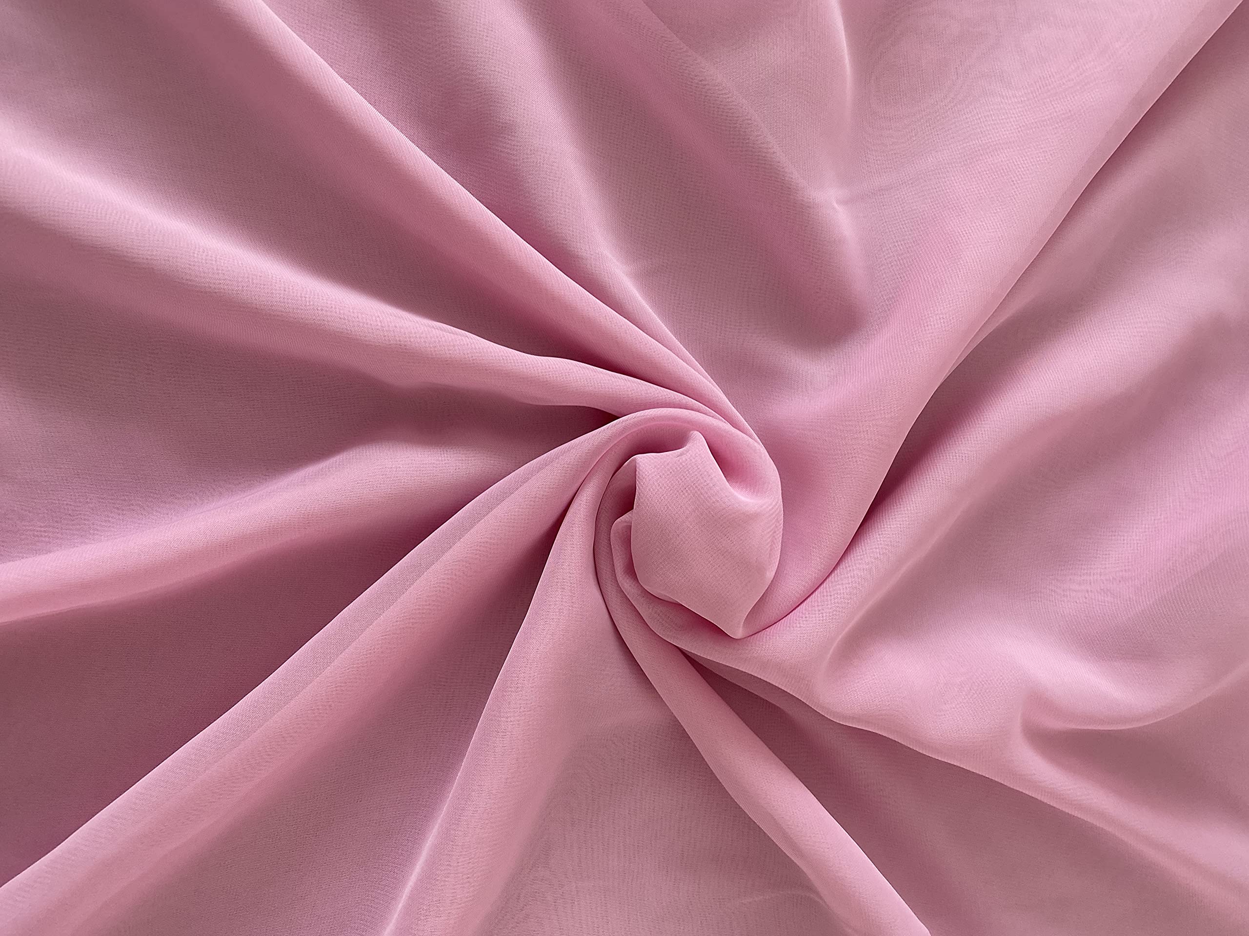 Fancy Textiles 100% Polyester Chiffon Fabric 60'' Wide (5 Meter, Baby Pink)