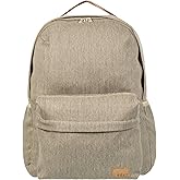 Roxy Party Waves Small Compact Backpack with Exterior Storage and Adjustable Straps - Parchment