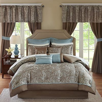 Madison Park Brystol 24 Piece Room in a Bag Blue Comforter