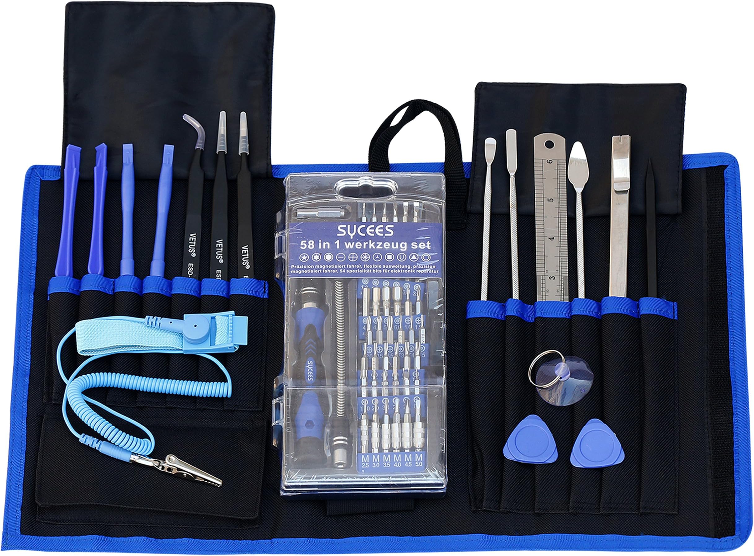 74 in 1 Precision Screwdriver Set with 54 Driver Bits, SYCEES Multipurpose Magnetic Repair Openning Tools Kits for iPhone, Xbox, PC, Smartphone, MacBook Most Digital Products