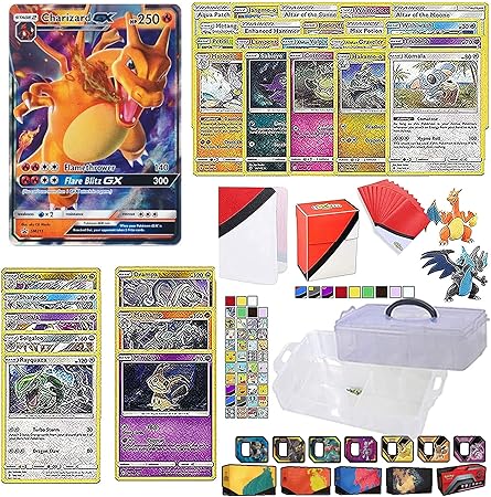 Amazon ポケモンカード リザードン ロット リザードン Gx付き レアカード5枚 ホイルカード5枚 レギュラーポケモンカード枚 フィギュア トーテムデッキボックス ミニバインダー カードスリーブ トレカ 通販
