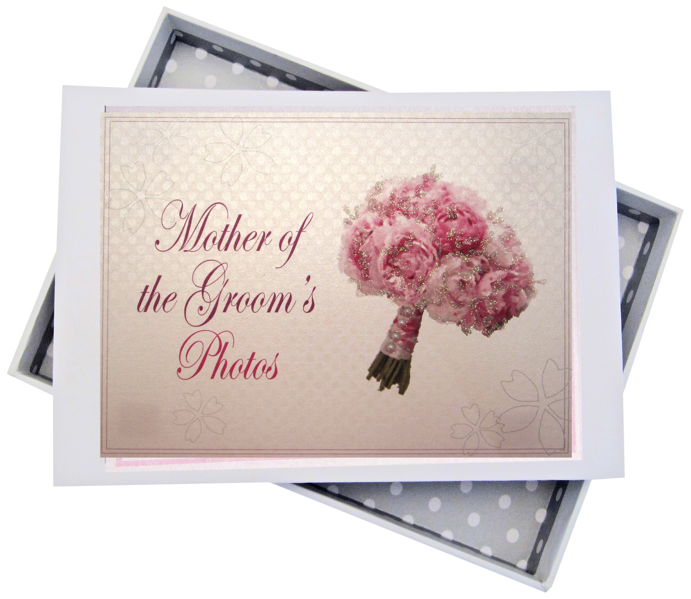 White Cotton Cards Mother of The Groom Wedding Photo Album, Board, White, 12.5 x 17.5 x 2.5 cm