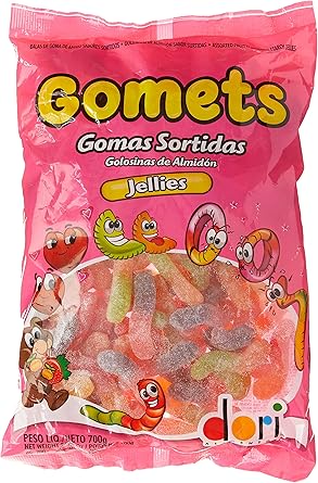 Bala De Goma Gomets Minhoca Frutas Dori 700G