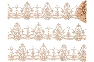 AIETSYEI Gold Lace Trim 4.8 Yards Gold Lace Ribbon Metallic Crafts Lace Embroidery Trim for Home Decoration Garments Accessories