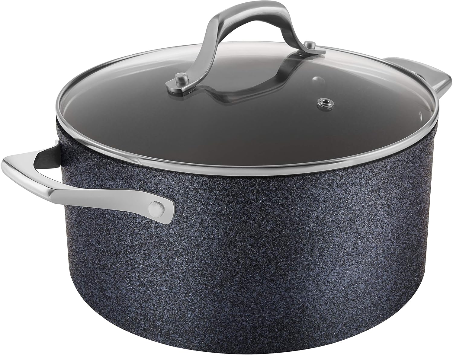 Tower Trustone Induction Casserole Dish with Lid, Non Stick Ceramic Coating, Easy to Clean, Dishwasher Safe, Violet Black, 24 cm