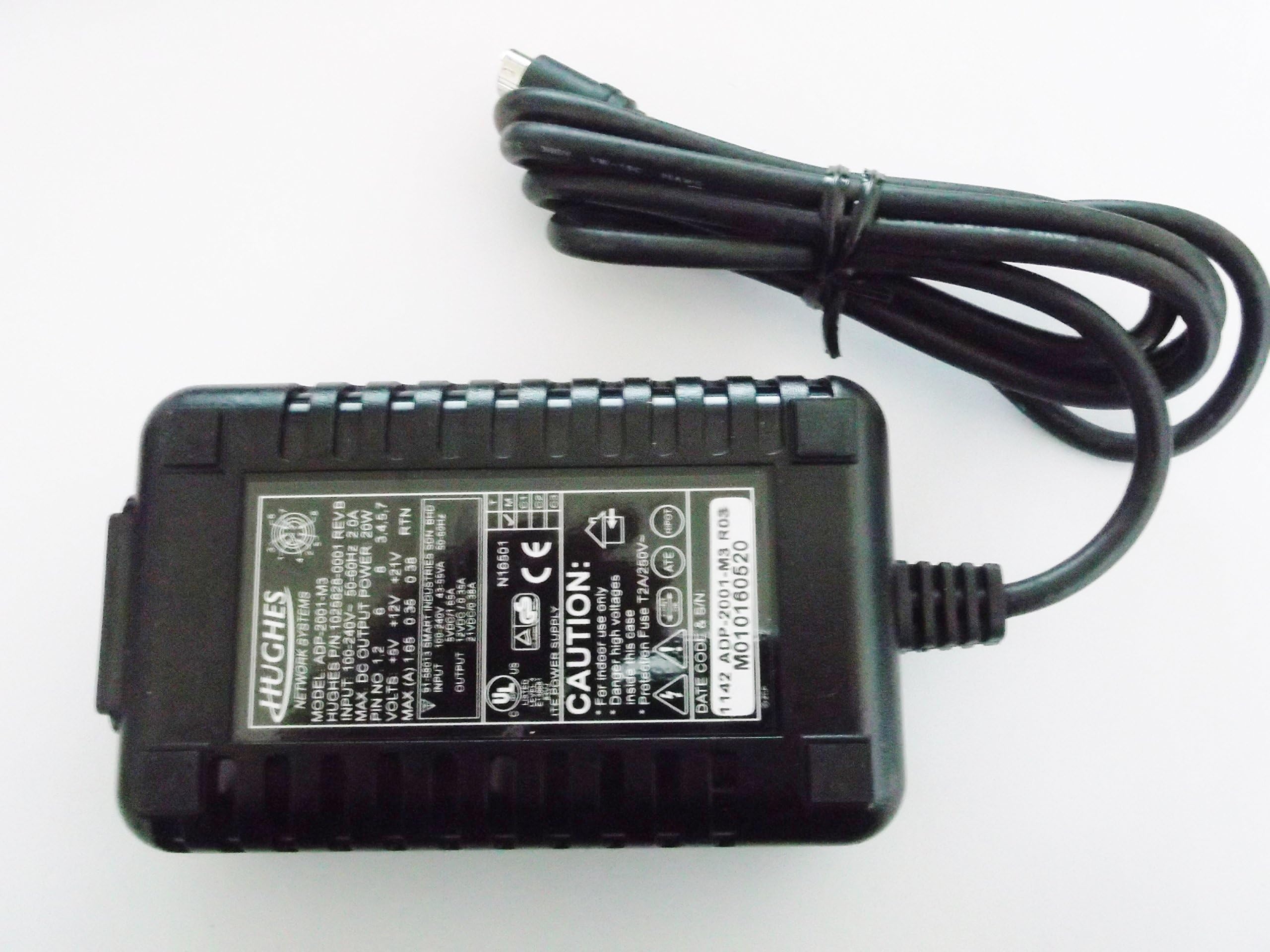 NEW HUGHES ADP-2001-M3 NETZTEIL 8 PIN MINI DIN 5V 1.65A 12V 0,35A 21V 0.38A