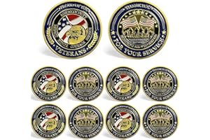 ERYIWBERIT 10Pack Military Challenge Coins Veterans Coin Military Thank You Gifts for Men Women Military Appreciation Coins Veterans Day Gifts