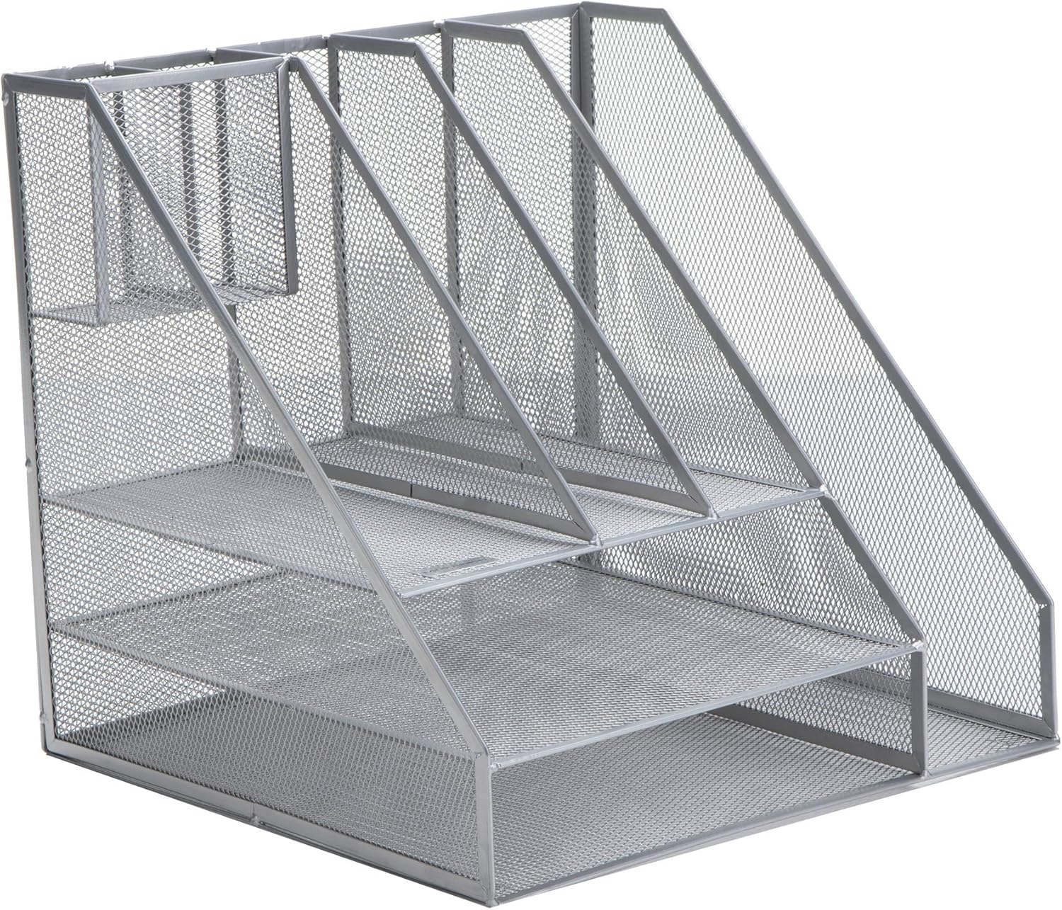 Mind Reader MESHORG-SIL Mesh Organizer 8 Compartments Desktop Document Letter Tray for Folders, Mail, Stationary, Desk Accessories, Silver: Home & Kitchen