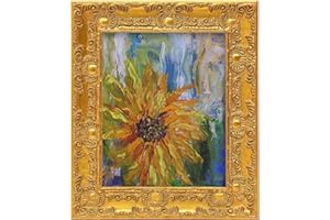 CANFRAVAS 8x10 Canvas Frame, Gold Antique Ornate Floater Frames for Canvas Paintings, Solid Wood Plein Air Floater Frame, Oil Painting Frames (Gold,8"x10")