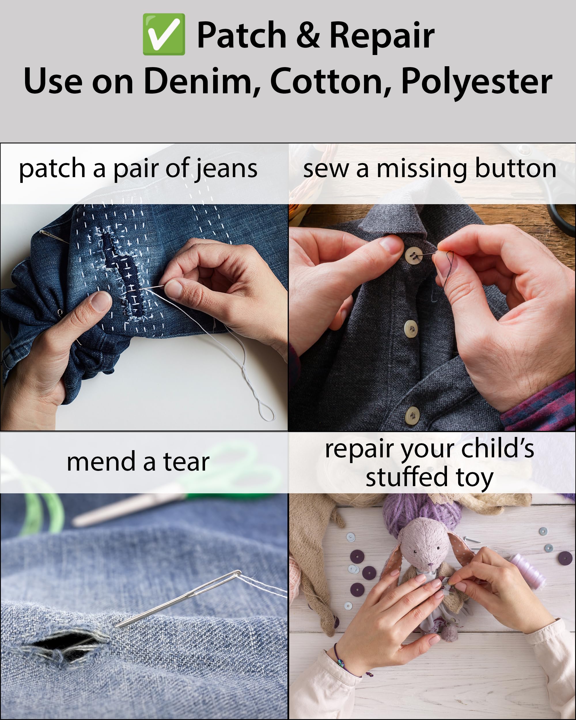 Vellostar Sewing Kit for Adults & Beginners - A Portable Hand Needle and Thread Kit with Essential Sewing Supplies and Accessories for Emergency Clothing Repairs, Travel, and Home Mending