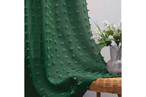 KOUFALL Dark Emerald Green Christmas Curtains for Living Room 96 Inch Long 2 Panel Set Sheer Vintage Moody Curtains for Bedroom Dining Room Cortinas De Navidad para Sala Navideñas