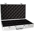 Tech Swiss Watch Storage Case Aluminum Metal Briefcase for 12 Large Watches