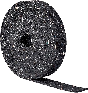 Terrassenpads auf Rolle (10m x 50mm x 6mm) - Gummigranulat, Bautenschutzmatte, Unterlegpads, Terrassenbau - Streifen Gummipads als Unterlage für WPC Terrassendielen und Terrassenplatten - 10Mx50x6mm