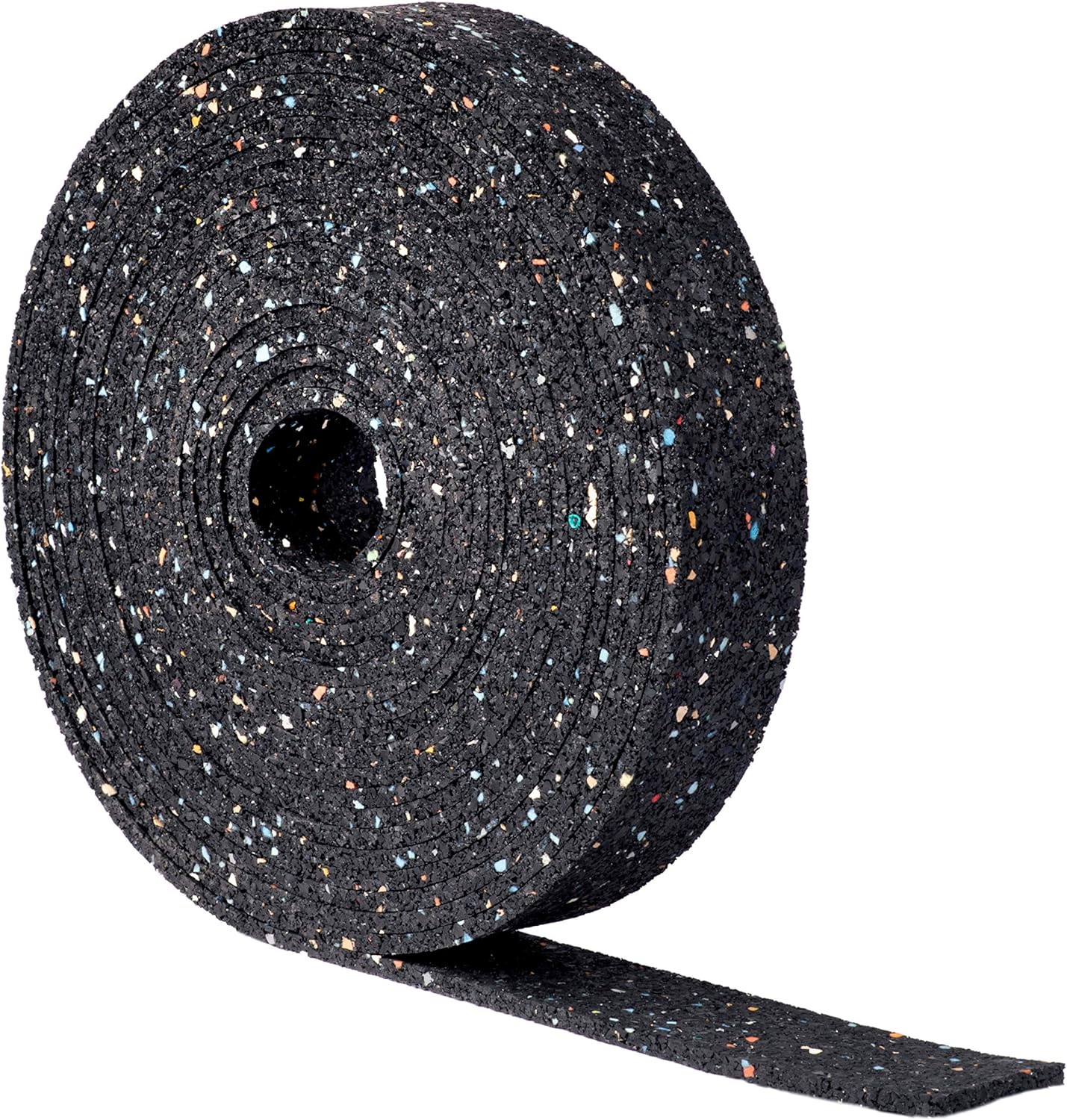 Terrassenpads auf Rolle (10m x 50mm x 6mm) - Gummigranulat, Bautenschutzmatte, Unterlegpads, Terrassenbau - Streifen Gummipads als Unterlage für WPC Terrassendielen und Terrassenplatten - 10Mx50x6mm