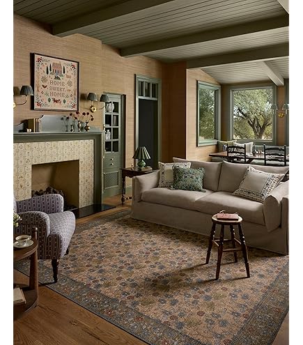 Amazon.com: Loloi Rifle Paper Co Edinburgh Tan/Olive 5'-0