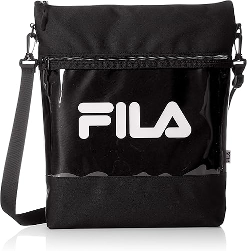 Amazon フィラ ショルダーバッグ メンズ 斜めがけ クリアポケット カジュアル 肩掛け 軽量 小さめ ブランド バッグ 黒 Fm2237 ブラック Fila フィラ ショルダーバッグ