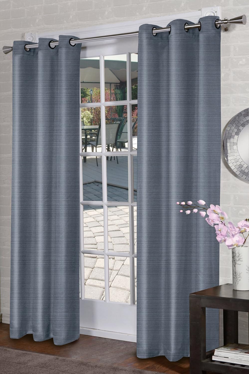 Jaclyn Love 2Pack Turin Curtain, 40 by 84Inch, Steel Blue Amazon.co