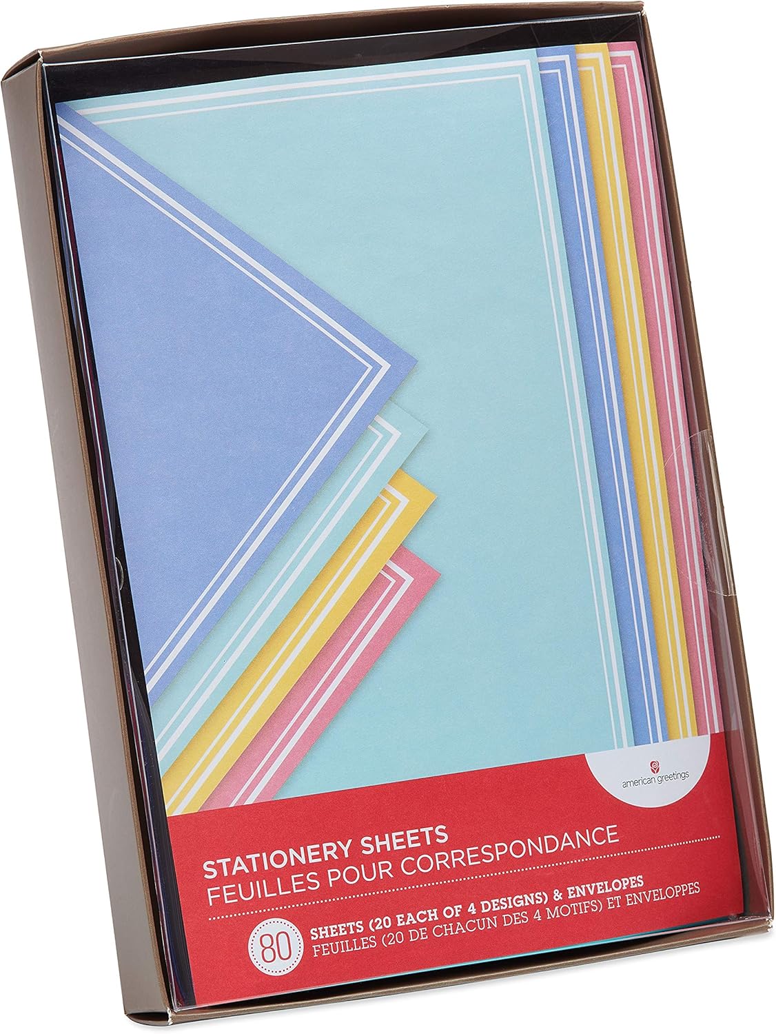 American Greetings Stationery Sheets and Envelopes, Pastel (80-Count) : Office Products
