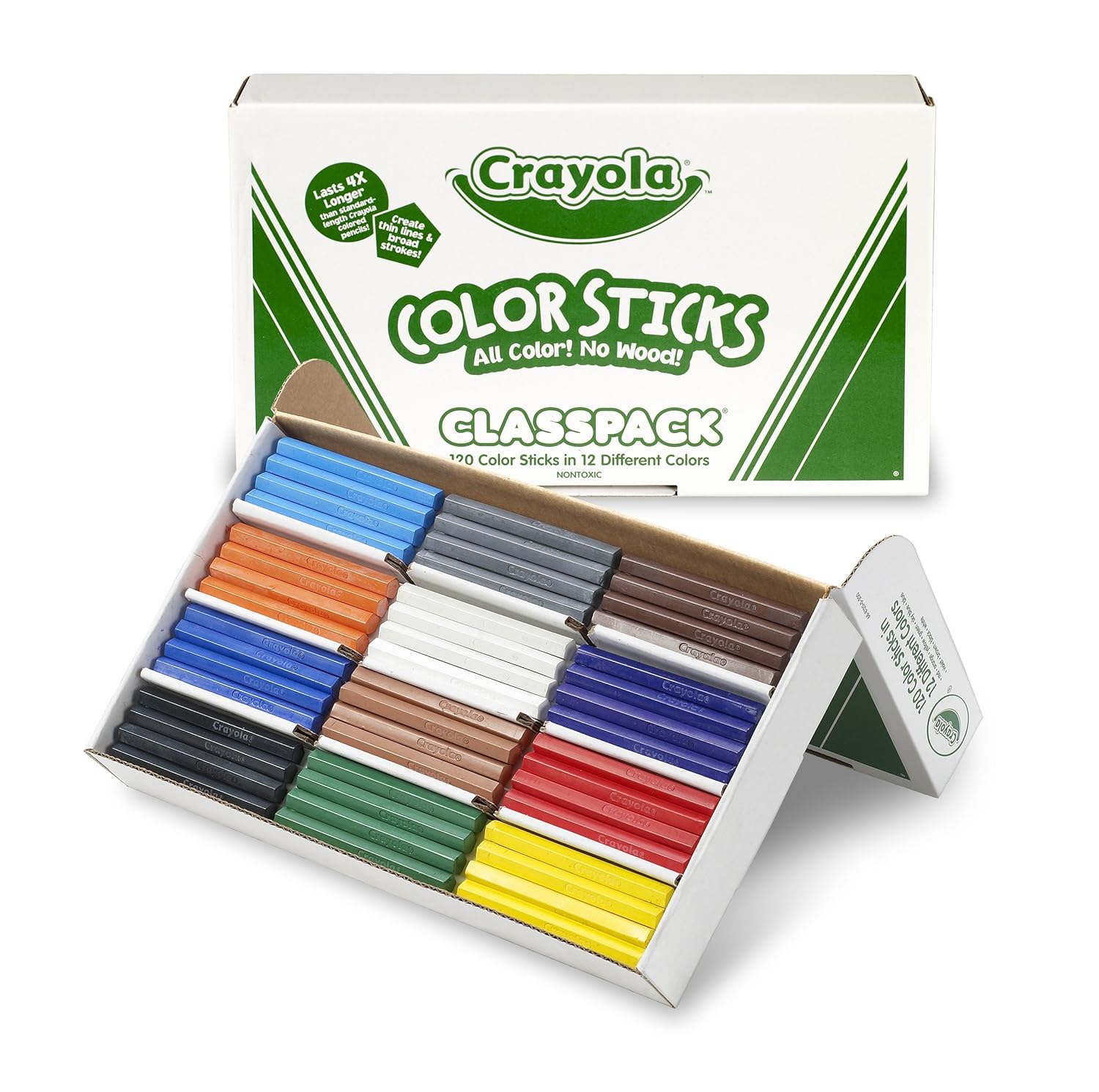 Crayola Woodless Colored Pencils Bulk, 120 Count Classpack, 12 Assorted