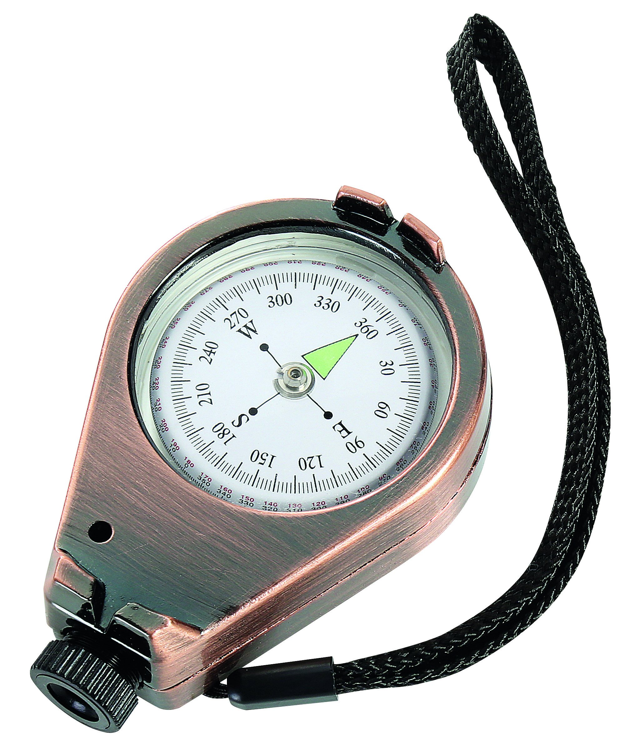 PUMA Herbertz 708500 tracking compass, liquid damped, 360 degrees, bronze-coloured metal housing, visor slot, carrying cord compasses