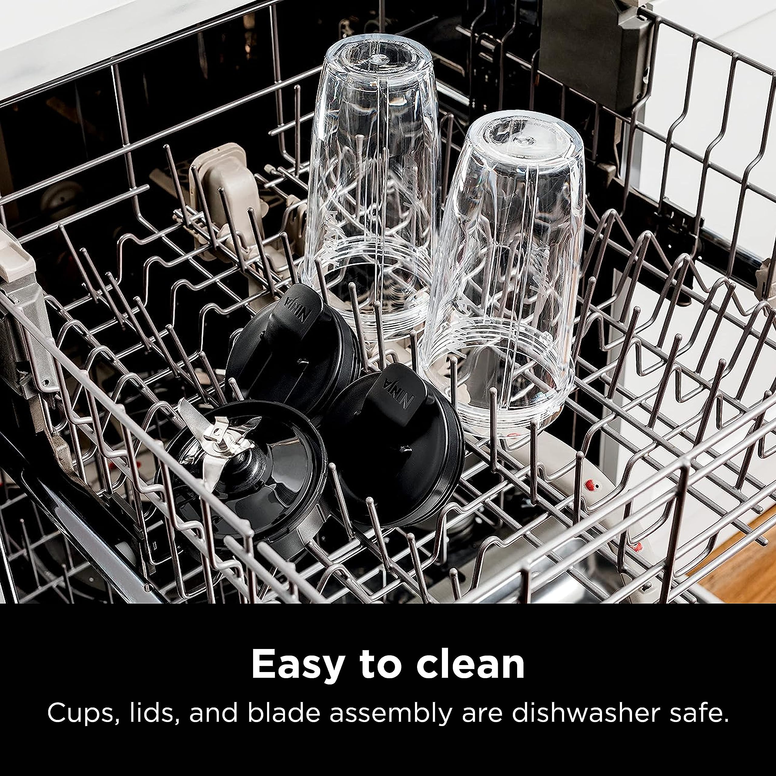 Ninjas | Licuadora | NutriPro | Servicio individual | Para batidos, salsas, batidos y bebidas congeladas | Incluye 2 tazas para batidos y tapas | Tritura hielo, frutas y verduras | Plata | BN401