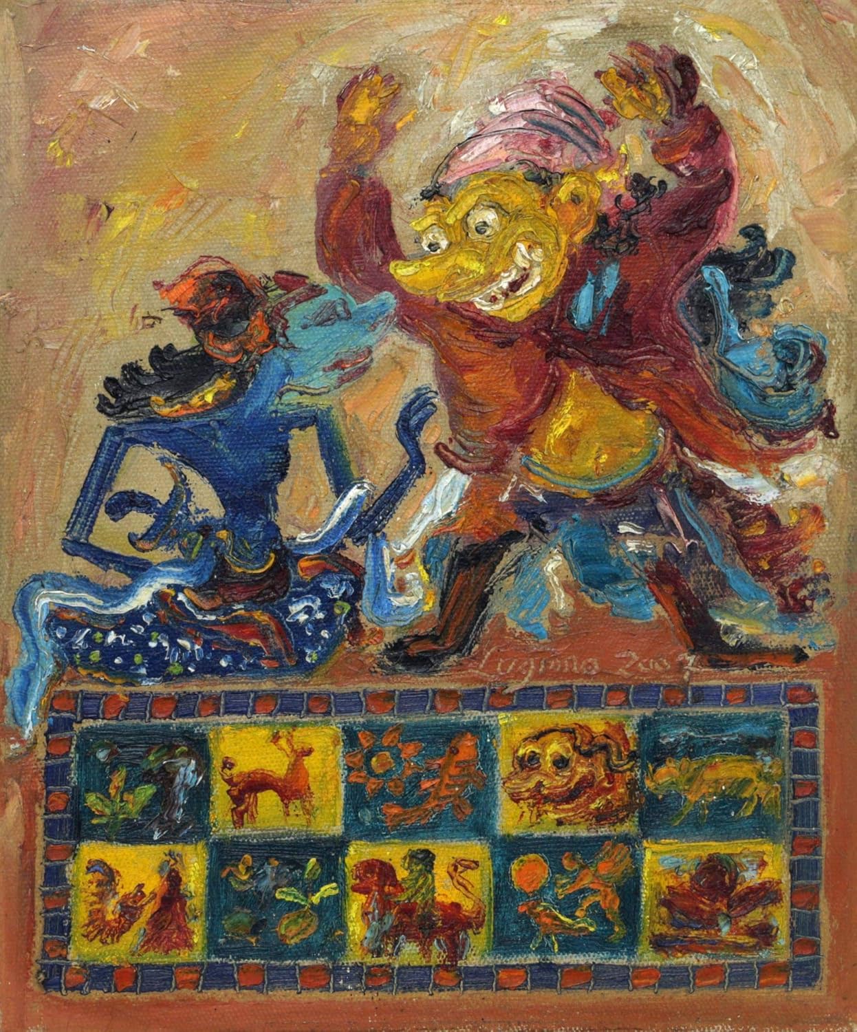 Amazon.com: NOVICA Decorative Oil on Canvas Expressionist Painting