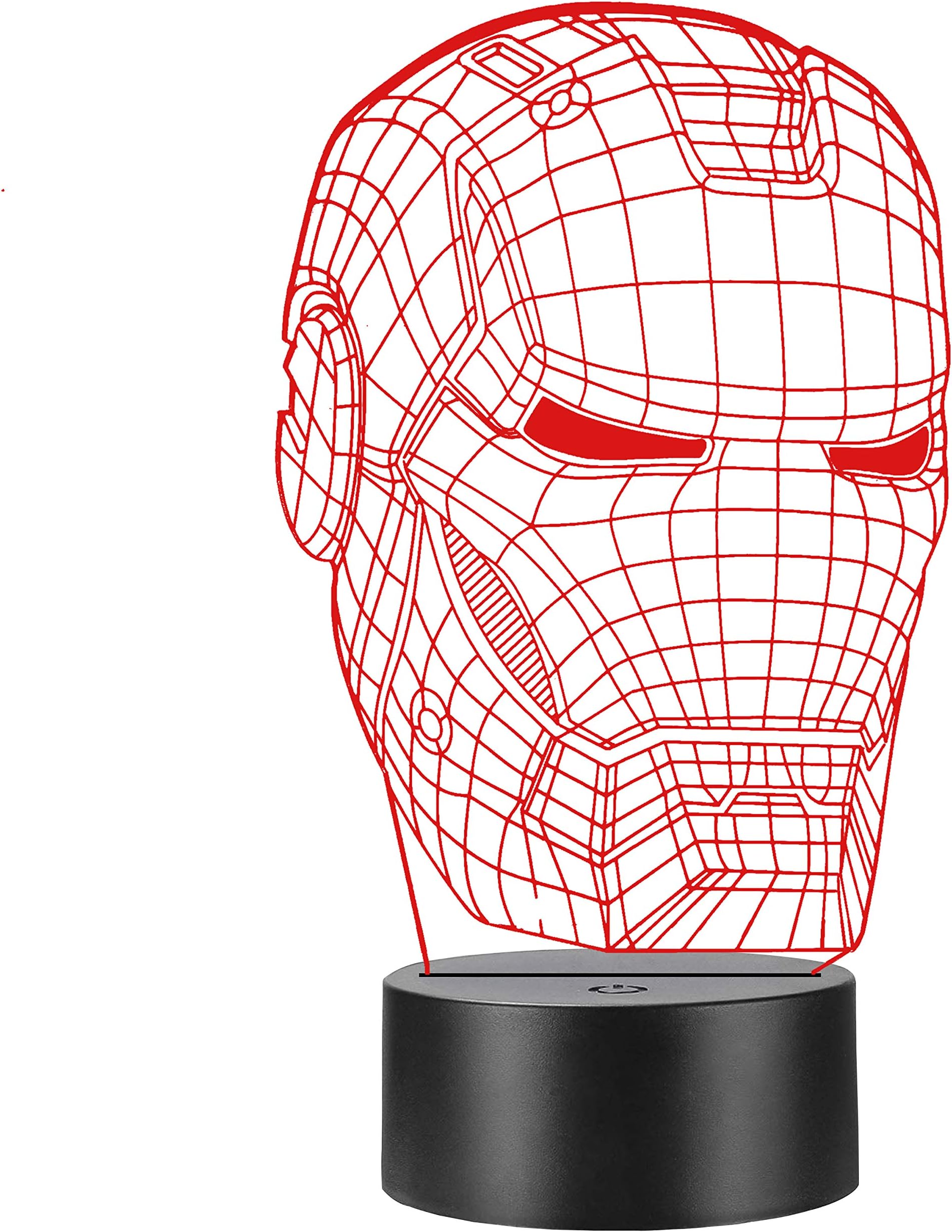 Iron Man Marvel Cartoon 3D Lamp Table Desk Night Light Multicolor Mood Fade Flash Illusion USB (Multicolor)