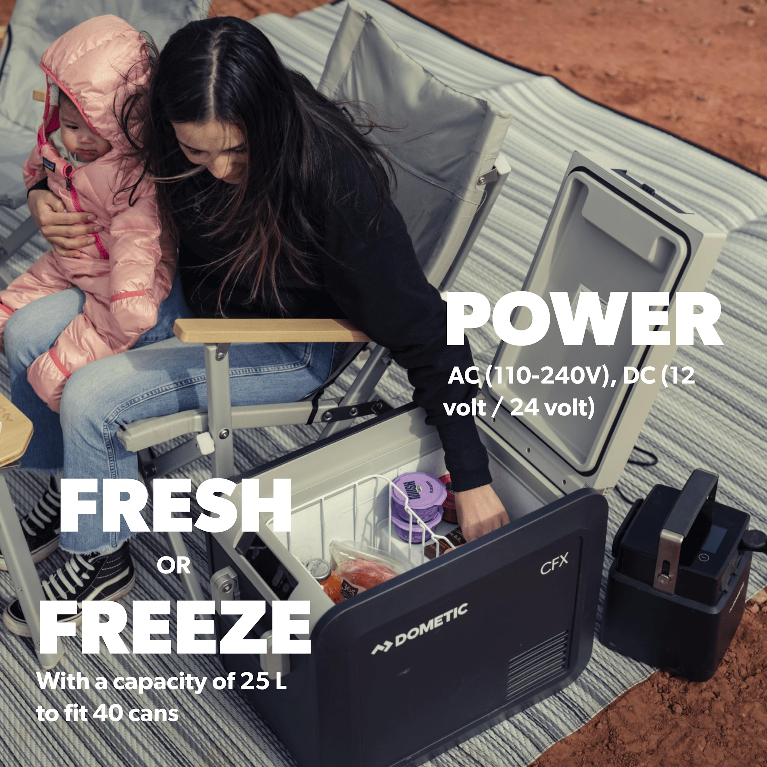 Dometic CFX Portable Electric Cooler and Freezer, Powered by AC/DC or Solar