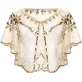 Fumwase Women's 1920s Shawl Wraps Sequin Beaded Evening Shawls Flapper for Evening Dresses Formal Wedding Party Hallowmas