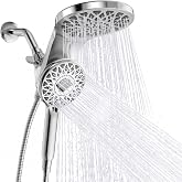 Newfinde High Pressure Rain Shower Head with Handheld Spray Combo | Detachable Dual Shower Head with 10 Sprays Modes - Upgrade Knob Spray Mode Selector and Magnetic Guidance Docking System