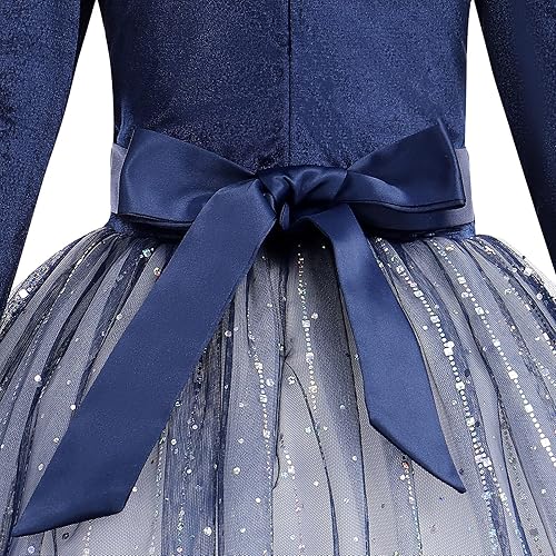 Toddler Christmas Dress Baby Girl Velvet Dress Long Sleeve Pageant Party  Maxi Tulle Evening Gown Fall Outfit Winter Xmas Holiday Snowflake Dresses  Kids Princess Wedding R - Purple Stars 5-6X in Saudi