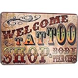 Welcome Tattoo Shop & Body Piercing Metal Tin Sign Vintage Coffee/Bar Shop Sign, Home Bar, Living Room Decor, Home Decor, Liv