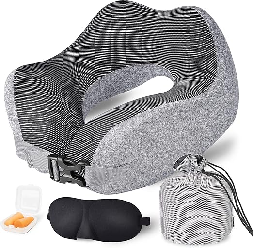 Amazon Com Travel Pillow Memory Foam Neck Pillow Upgrade Design