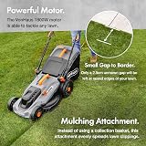 VonHaus 1800W Electric Lawn Mower 430mm 52L Bag 5 Heights Foldable Handle view 2