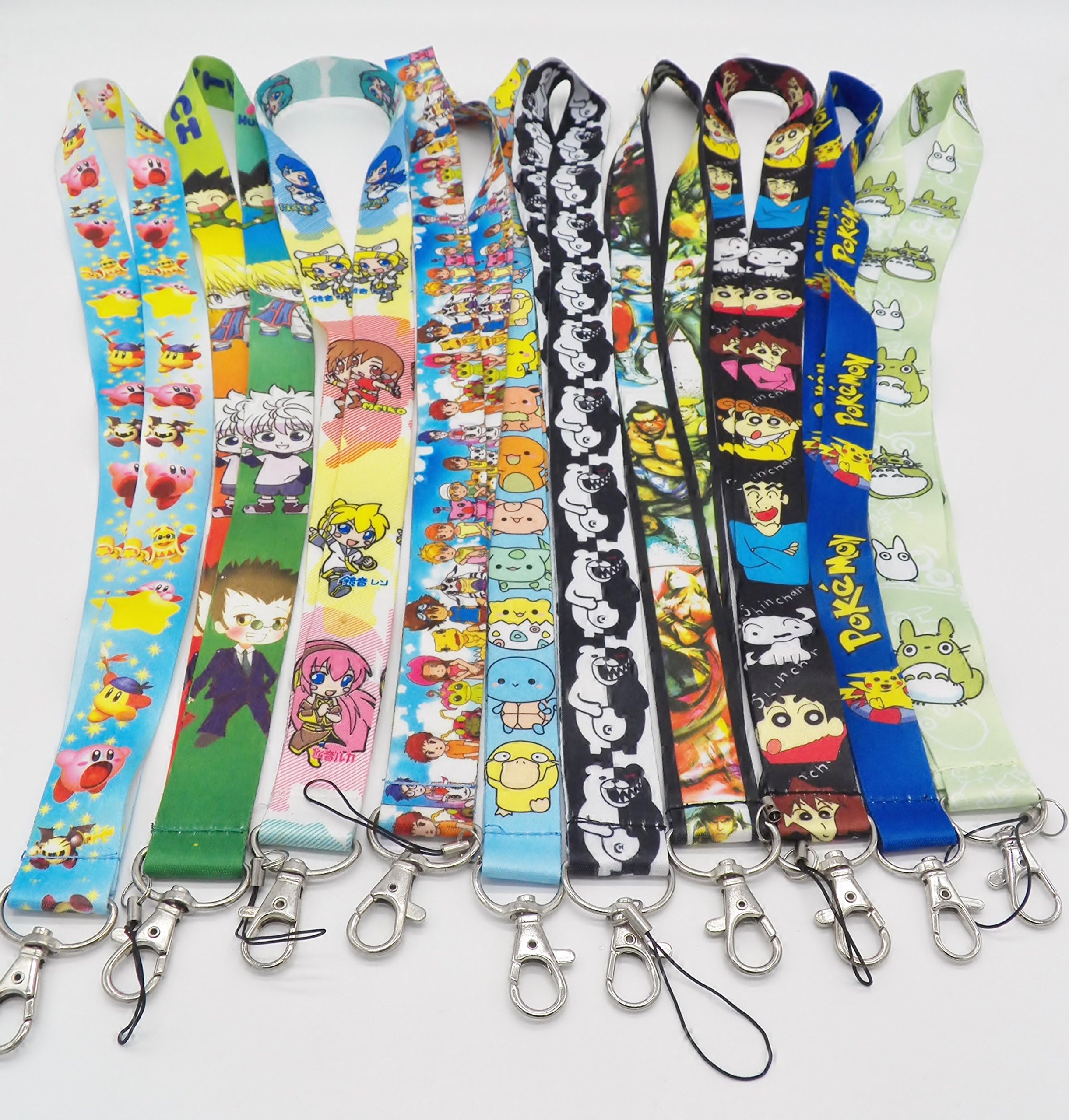 10 Assorted Anime Miku Kirby Crayon Shinchan Phone Key Chain Strap LANYARD Set #63