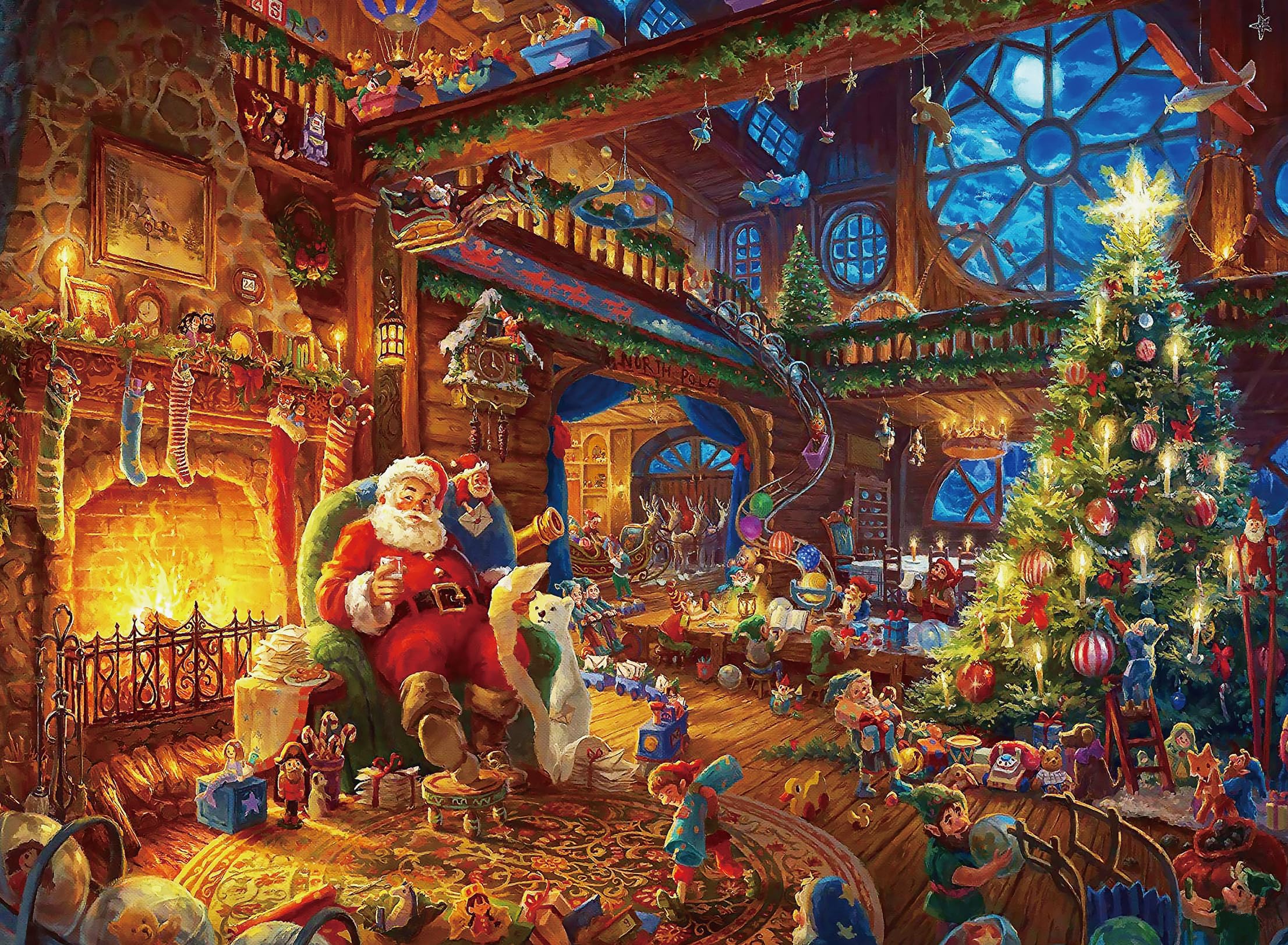 Christmas Jigsaw Puzzles for Adults 1000 Piece Santa Claus 27.56 x 19.69 Inch Puzzles for Adults Educational Challenge 1000 Pieces Christmas Puzzles — image 1