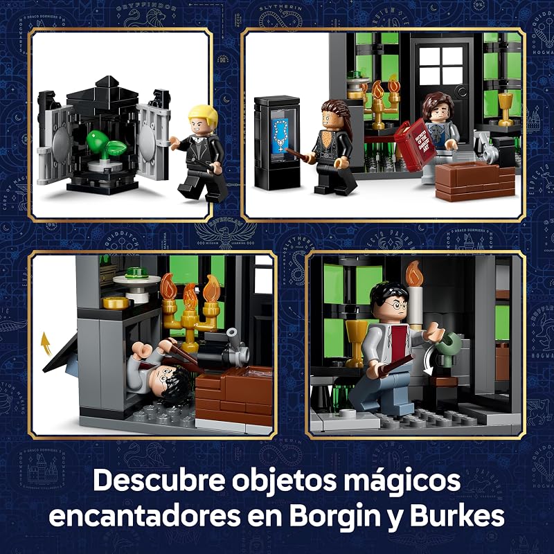 Harry Potter Tiendas Mágicas del Callejón Knockturn de Juguete - Kit de Maquetas con 8 Minifiguras y Figura de Animal Patronus Coleccionable - Regalo para Niñas y Niños de 8+ Años - 76471 — foto 3 de 8