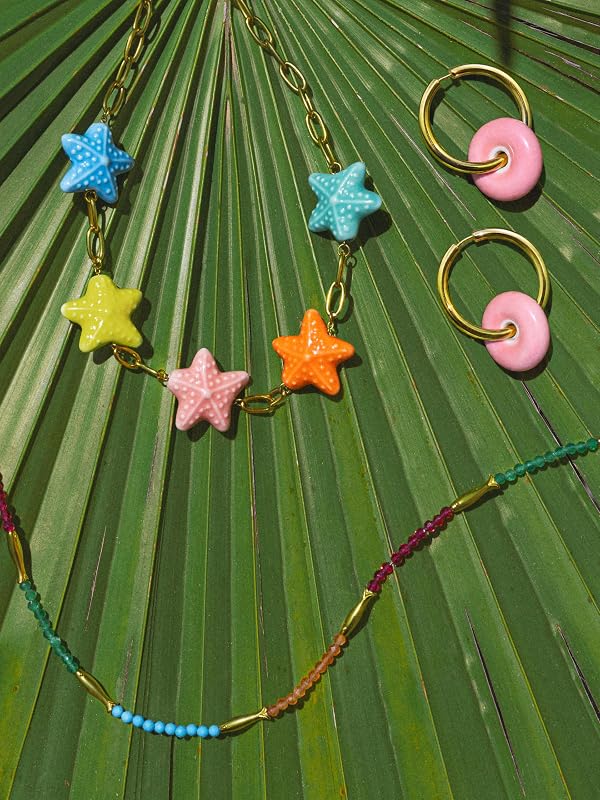Collier Starfish Chic Color Acier Plaqué Or Bijoux pour femmes